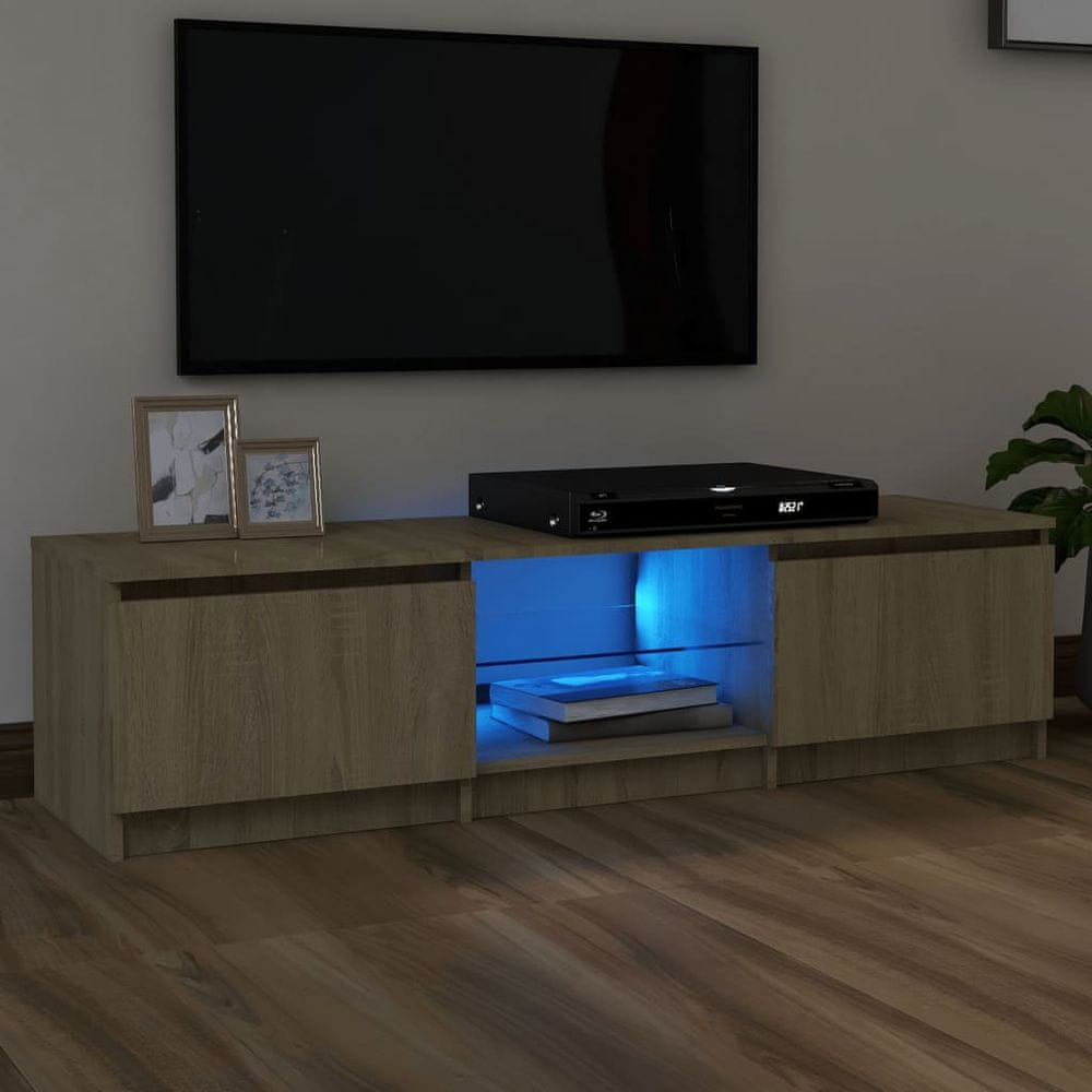 Vidaxl TV skrinka s LED svetlami dub sonoma 140x40x35,5 cm